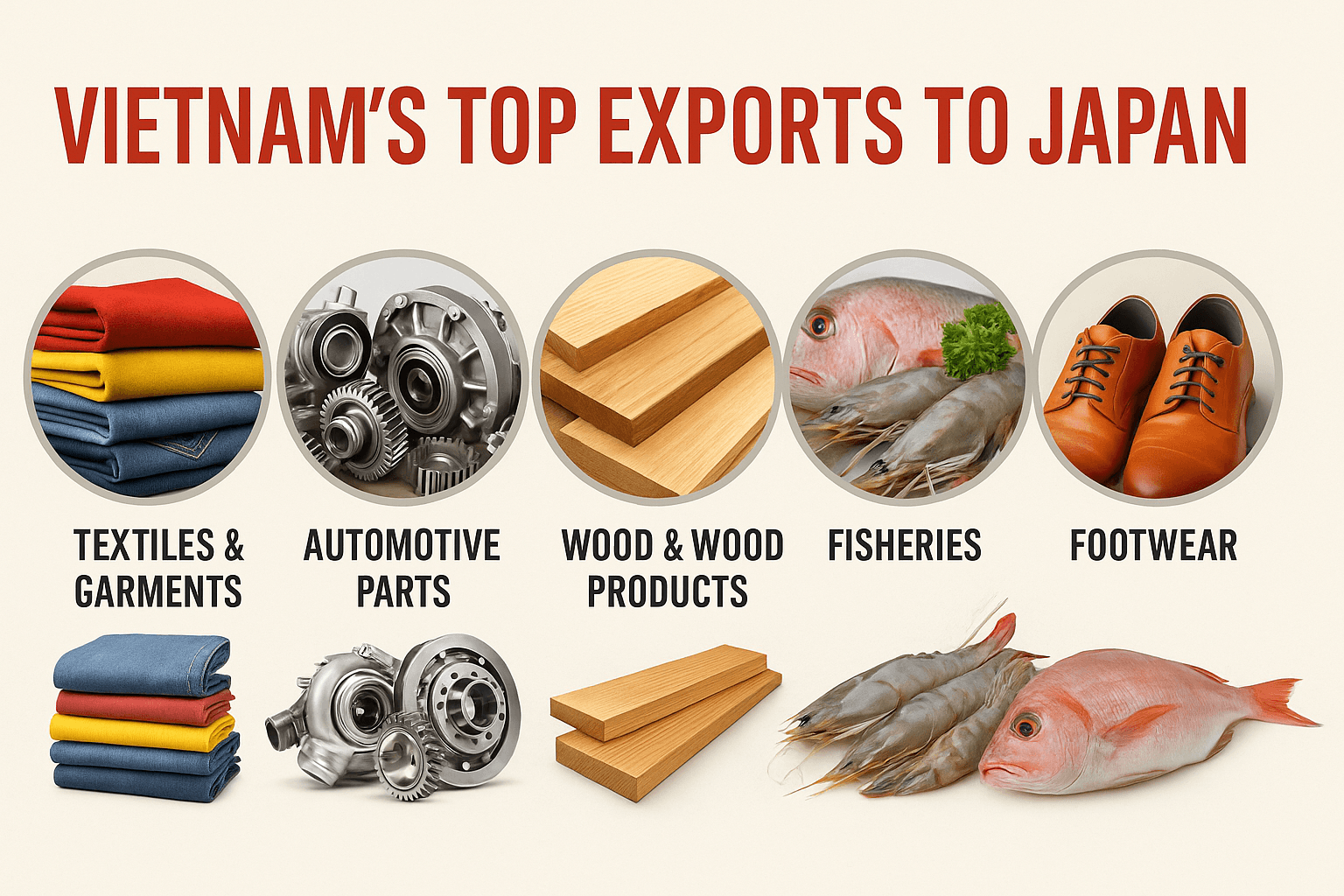 Sản phẩm xuất khẩu chủ yếu của Nhật Bản là gì?