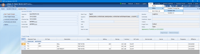 Quản lý Sales Logistics
