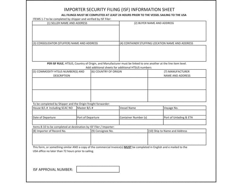 Khai Báo Hải Quan CBP — ISF, Prior Notice, Entry Filing