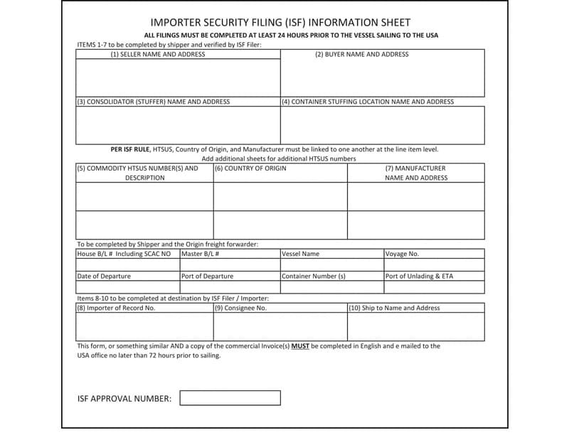 Khai Báo Hải Quan CBP — ISF, Prior Notice, Entry Filing