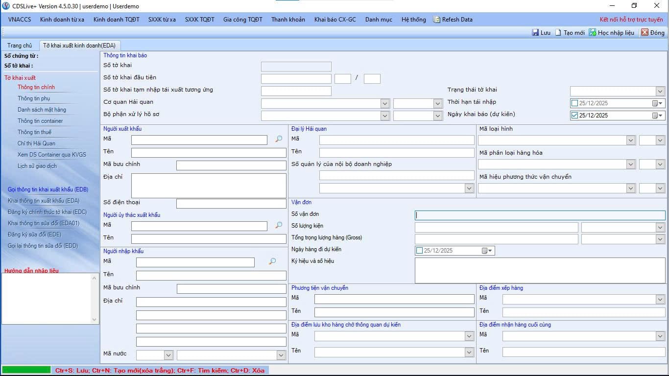 Khai báo realtime VNACCS